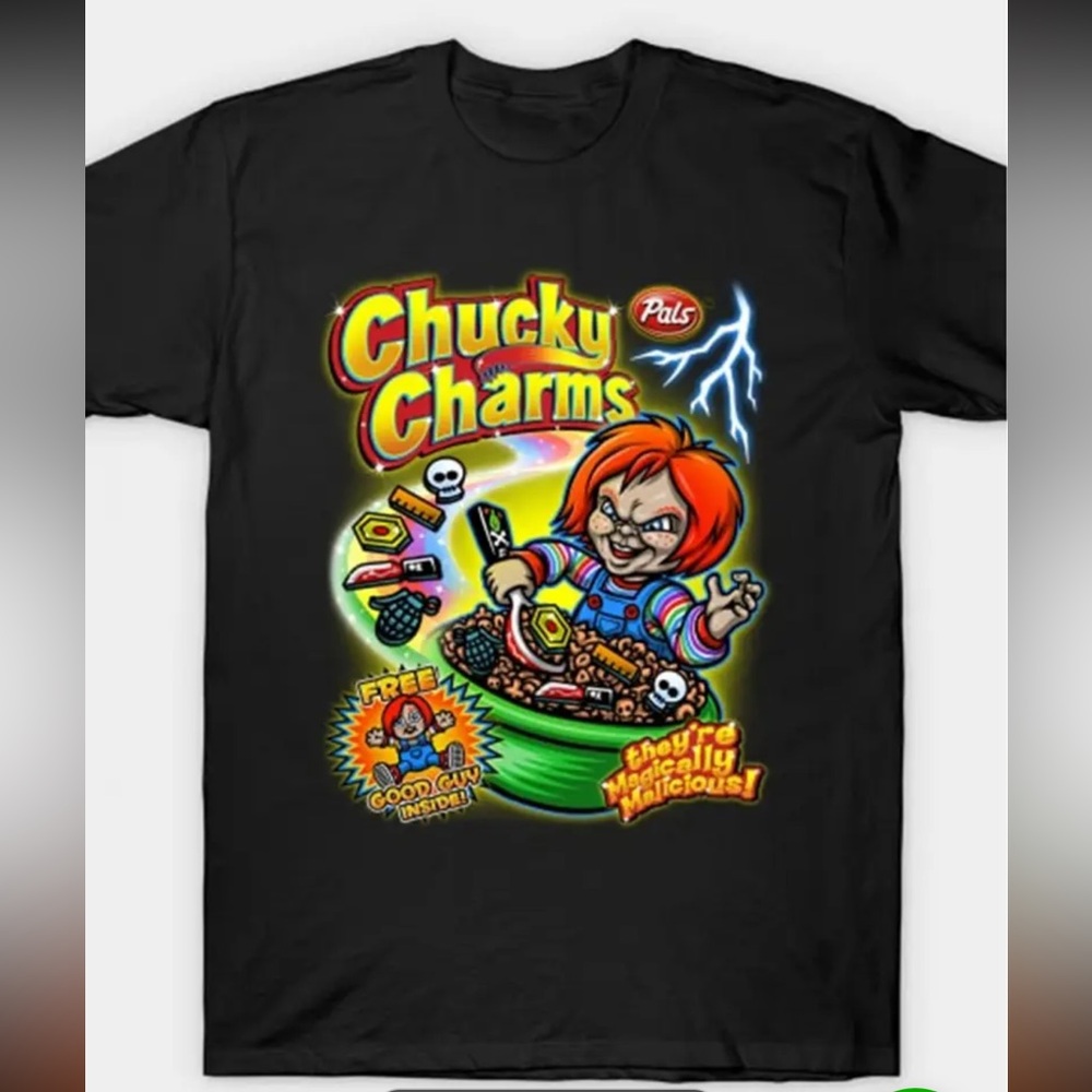 •Wanna Play?• Chucky Charms Graphic T-Shirt Unisex New